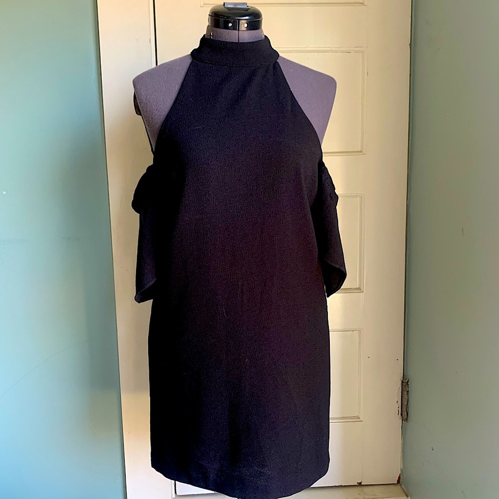 Nasty Gal off the shoulder mini black dress